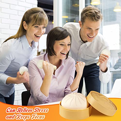 FFNIU Dumpling Stress Ball Steamed Stuffed Bun Stress Relief Squeezing Bun Toys for Halloween Project Tricking People Kid Playing - Image 5