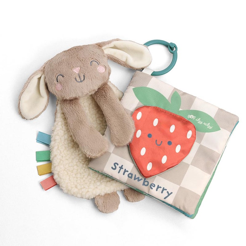 Itzy Ritzy Bunny Lovey Crinkle Book Gift Set Learn Snuggle Gift Set Includes Soft Sherpa Bunny Lovey Soft Book with Flap Textures Crinkle Sounds Bunny