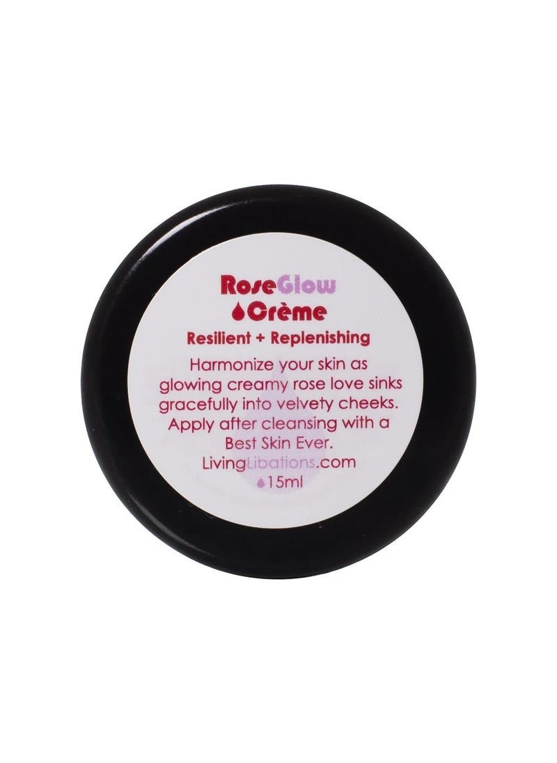 Living Libations - LIVING LIBATIONS  OrganicWildcrafted Rose Glow Face Creme  Natural PlantBased Clean Beauty 5 oz  15 ml - Image 1