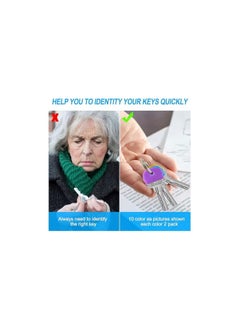 Generic 20 pieces of round key organizer covers, 10 different colors. Each color has two pieces. Its function helps you to quickly distinguish and identify your key and separate similar keys such as home or work keys. It can be a decorative addition to your keys. Easy to install and remove. Flexible, water and fade resistant. The cover is suitable for keys with round, square, triangular or hexagonal heads. The colors are black, white, brown, red, blue, yellow, orange, purple, dark green and light green. 20 pieces  - Image 4