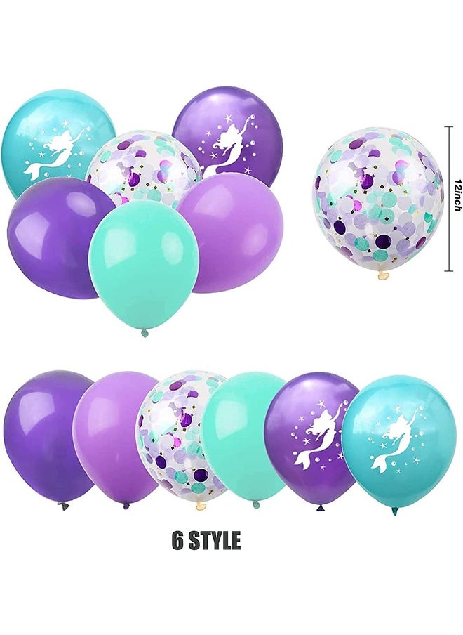 MXN 20 Pcs Mermaid Confetti Balloons, Mermaid Tail Sea Foil Balloons, for Birthday Wedding Summer Beach Mermaid Sea Theme Party Supplies  - Image 3