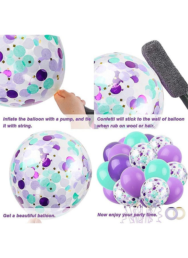 MXN 20 Pcs Mermaid Confetti Balloons, Mermaid Tail Sea Foil Balloons, for Birthday Wedding Summer Beach Mermaid Sea Theme Party Supplies  - Image 4