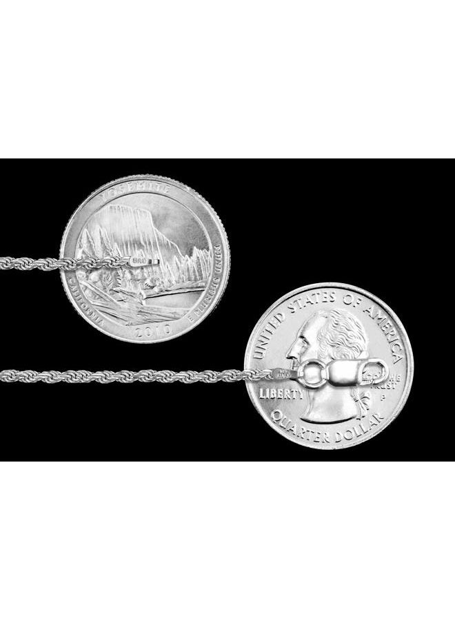 Sac Silver سلسلة حبل مقطوعة من الفضة الإسترلينية 1.1 مم 1.5 مم 1.7 مم 2 مم 2.5 مم صلبة 925 إيطاليا قلادة جديدة، الطول 18 بوصة، فضة إسترلينية، بدون أحجار كريمة - Image 2