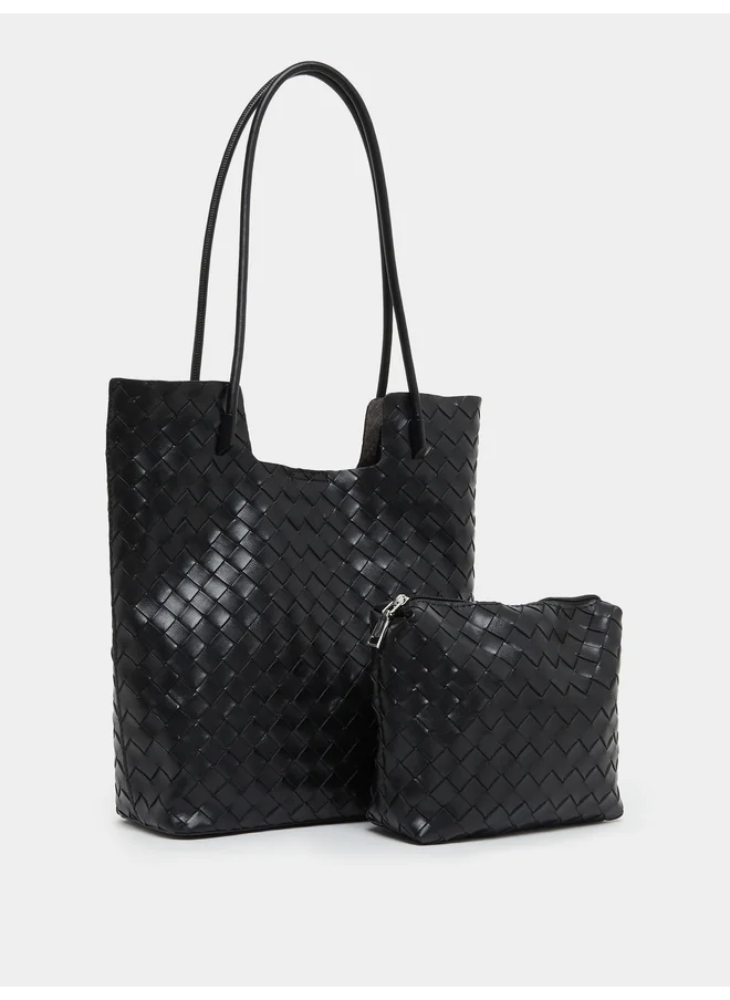 Styli Styli Textured Shoulder Bag with Pouch