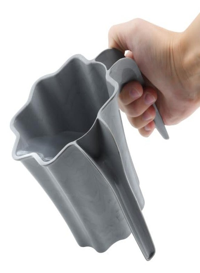 واي بي أم هوم كوب غسيل يدوي بلاستيكي على شكل نجمة من YBM HOME بمقبض مزدوج - لون رمادي رخامي، عبوة من 3 قطع - Image 2