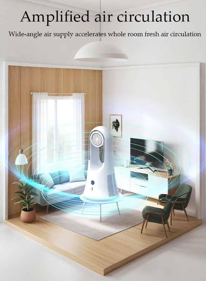 DUNISO Air Multiplier Bladeless Fan Desktop Fan Portable Bladeless Fan With 6-Speed Personal Fan,Outdoor, Bedroom, Household Electric Silent Desktop Fan With Aromatherapy Box - Image 2
