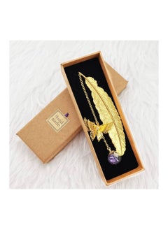 Generic “Perfect gift for reading and nature lovers: handcrafted dragonfly and feather book separator 
