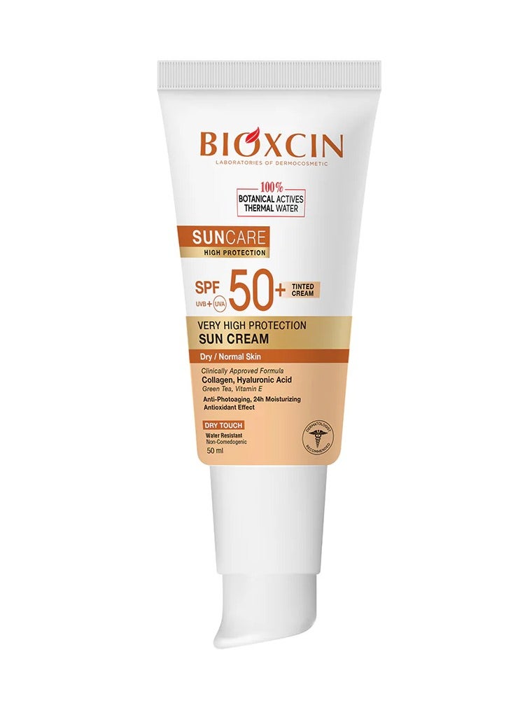 BIOXCIN - Sunscreen Cream for Dry and Normal Skin with SPF+50 in Skin Tint 50ml - Image 1