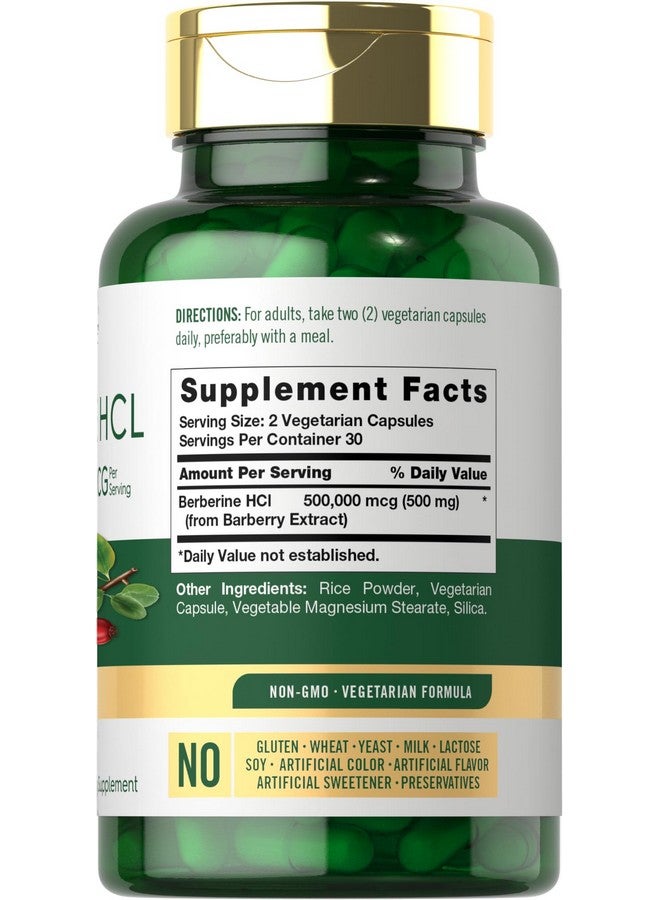 Carlyle Berberine HCL Supplement | 500,000mcg | 60 Capsules | Vegetarian, Non-GMO, Gluten Free - Image 2