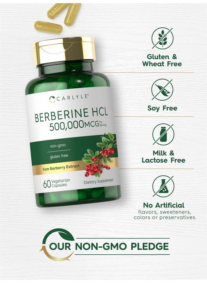Carlyle Berberine HCL Supplement | 500,000mcg | 60 Capsules | Vegetarian, Non-GMO, Gluten Free - Image 5
