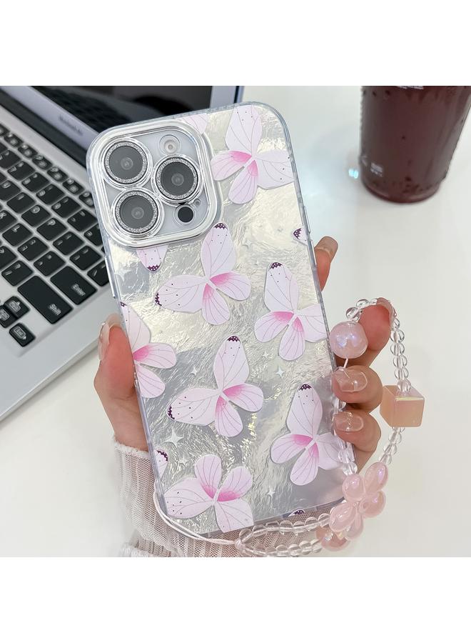erorex Case For iPhone 16 Pro Max Plating Texture Butterfly Wristband TPU Phone Case with Glitter Lens Film - Image 1