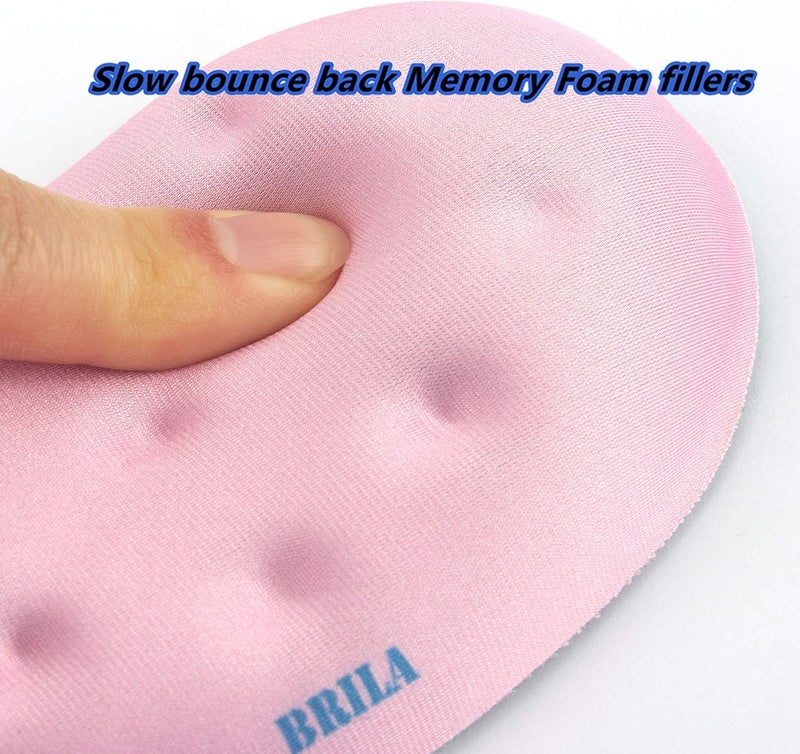 BRILA Memory Foam Mouse & Keyboard Wrist Rest Support Pad Cushion Set for Computer, Laptop, Office Work, PC Gaming - Massage Holes Design (Pink) - Image 5