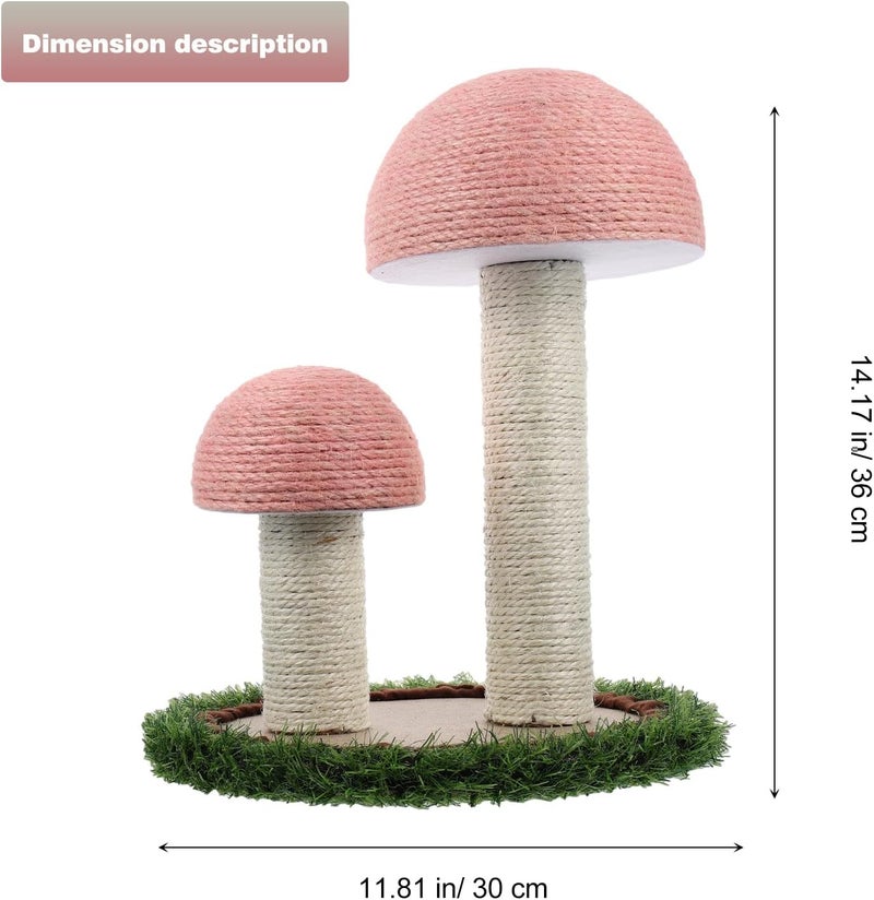 Cat Climbing Frame and Natural Linen -Shaped Cat Scratching Post with Sturdy Grass Texture Pink for Cats and Kittens - Image 2