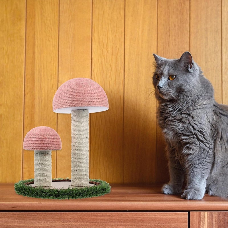 Cat Climbing Frame and Natural Linen -Shaped Cat Scratching Post with Sturdy Grass Texture Pink for Cats and Kittens - Image 4