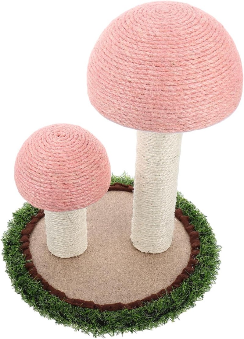 Cat Climbing Frame and Natural Linen -Shaped Cat Scratching Post with Sturdy Grass Texture Pink for Cats and Kittens - Image 1