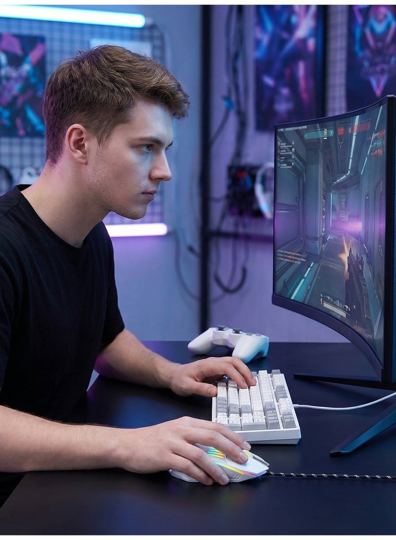 تي- وولف T-WOLF ألعاب الماوس سلكية ألعاب الماوس 6D زر 4 ألوان التنفس ضوء 4-سرعة DP تعديل 3600DPI عالية الدقة ألعاب الكمبيوتر الماوس إيرغونومية الخلفية USB الماوس - Image 5