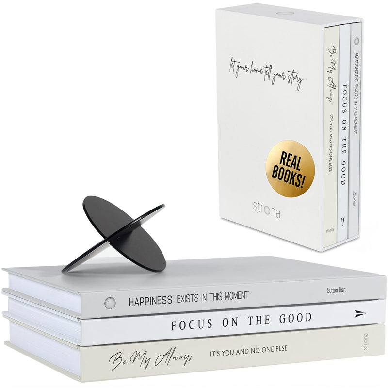 STRONA مجموعة ديكور الكتب STRONA 3 كتب زخرفية حقيقية لديكور المنزل طاولة القهوة تنسيق الرفوف بثقة كتب مصممة للزينة