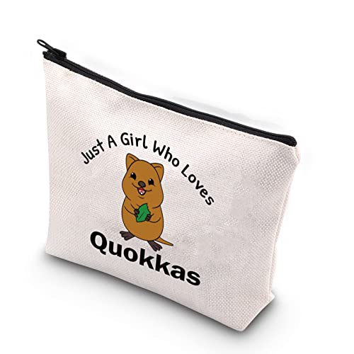 XYANFA Quokka Makeup Bag Quokka Lover Gift Australian Wildlife Gift Just A Girl Who Loves Quokkas (A Girl Loves Quokkas) - Image 1