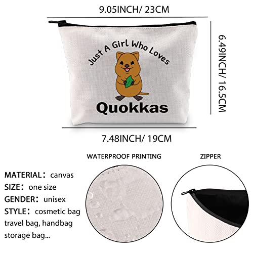 XYANFA Quokka Makeup Bag Quokka Lover Gift Australian Wildlife Gift Just A Girl Who Loves Quokkas (A Girl Loves Quokkas) - Image 2