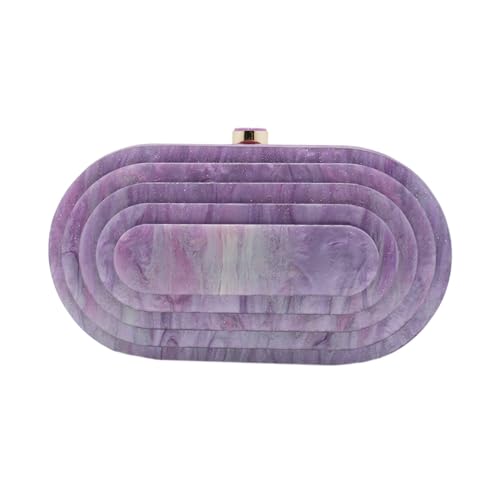 GSYPS Acrylic Clutch Purse Marbled Evening Handags Elegant Shoulder Bag for Wedding Cocktail Party Prom C-Lilac - Image 1