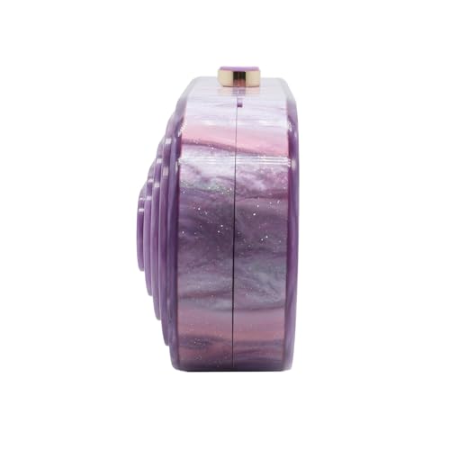 GSYPS Acrylic Clutch Purse Marbled Evening Handags Elegant Shoulder Bag for Wedding Cocktail Party Prom C-Lilac - Image 5