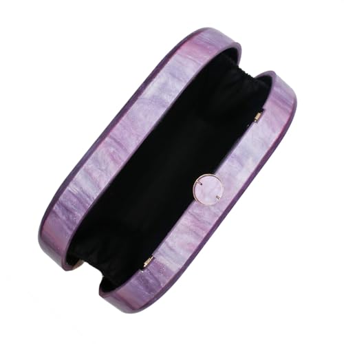 GSYPS Acrylic Clutch Purse Marbled Evening Handags Elegant Shoulder Bag for Wedding Cocktail Party Prom C-Lilac - Image 4