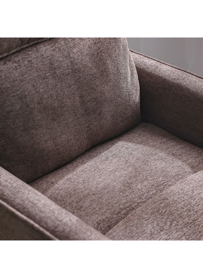 DANUBE HOME Lathem 1 Seater Fabric Accent Chair with Lift & Tilt – Modern Recliner Lounge Chair for Living Room, Bedroom, Office – Comfortable Upholstered Armchair - Brown  - Image 3