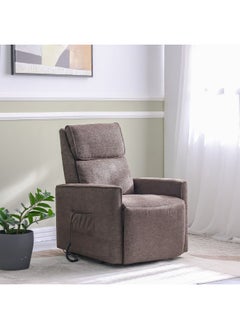 DANUBE HOME Lathem 1 Seater Fabric Accent Chair with Lift & Tilt – Modern Recliner Lounge Chair for Living Room, Bedroom, Office – Comfortable Upholstered Armchair - Brown  - Image 1