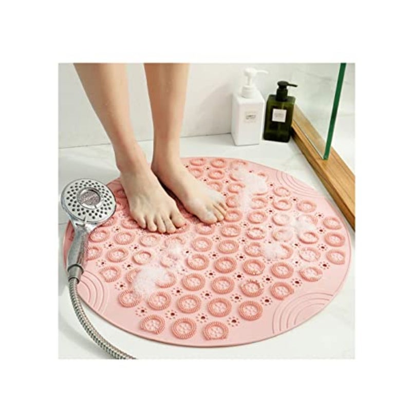 Non-slip Round shower Bath Tub mat Pink 55x55 MT-25-1 - Image 2
