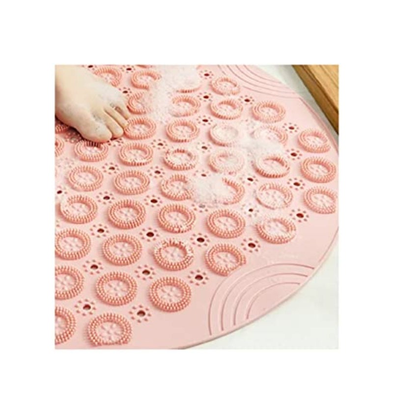 Non-slip Round shower Bath Tub mat Pink 55x55 MT-25-1 - Image 3