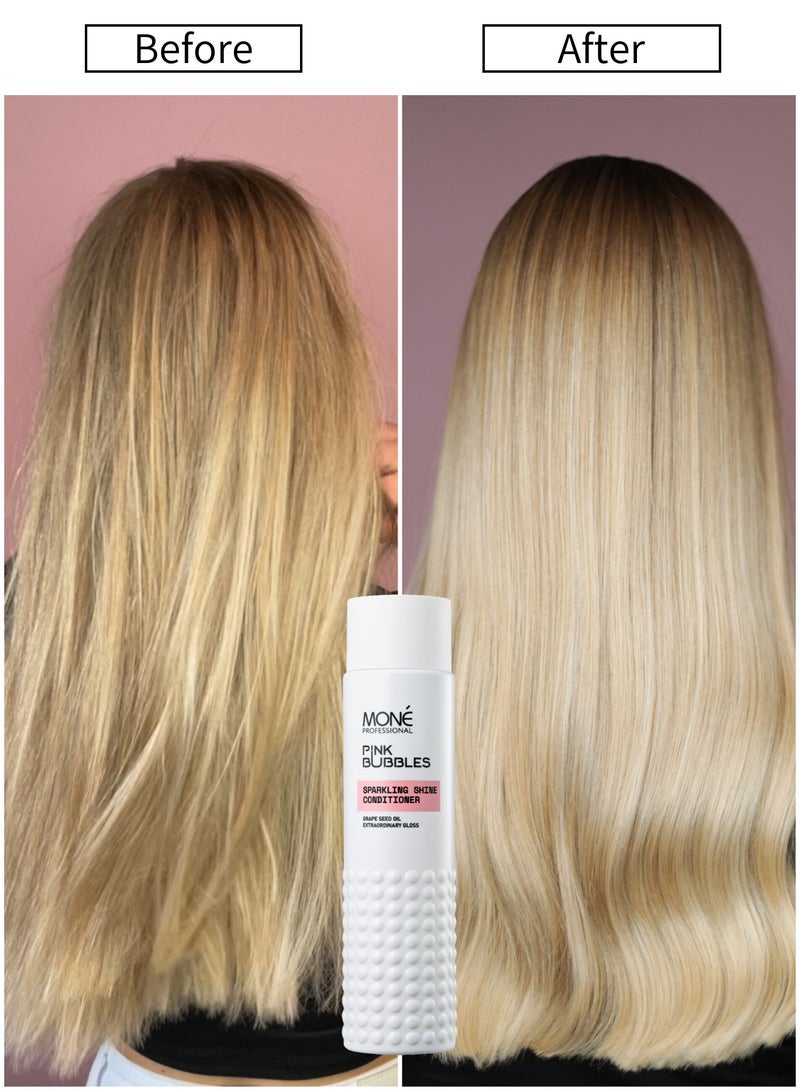 MONE Professional Sparkling Shine Conditioner - Luxurious Hydrating Conditioner For Dry And Damaged Hair, Infused With Sweet Almond Oil And Shea Butter For Ultimate Shine And Nourishment, 300 ml. - Image 2