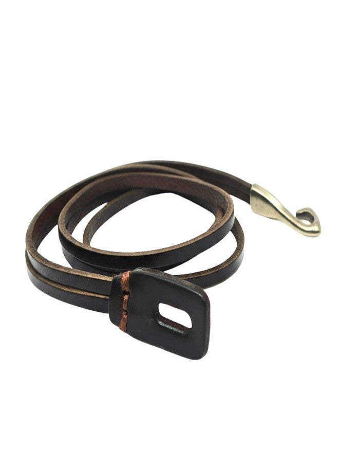 THE MEN THING NOIR ANCHOR WRAP - 9mm Dark Brown Genuine Leather Adjustable Bracelet for Men & Boys (23 inch) - Image 1