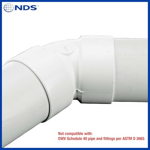 NDS 3P03 PVC 45-Degree Elbow, 3-Inch, for Hub X Hub Solvent-Weld Connections, for Use with 3-Inch Sewer and Drain Pipe, White - Image 2