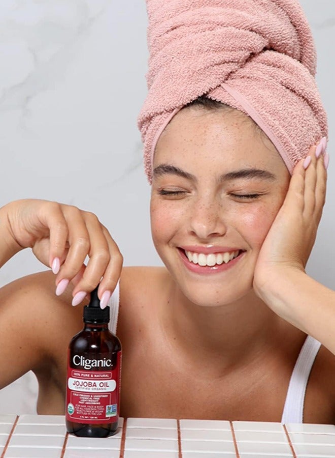 Cliganic زيت الجوجوبا العضوي النقي 100% لشعر الوجه والجسم 120 مل - Image 3