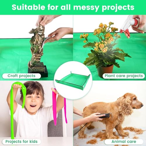 SHIDHMI 100 x 100 cm Repotting Mat for Indoor Plant Transplanting and Mess Control Thickened Waterproof Potting Tray Foldable Succulent Potting Mat Portable Gardening Mat Garden Gifts (39.5"x 39.5") - Image 2