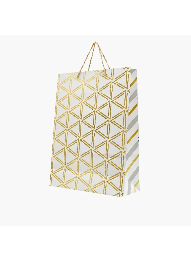 لايف ستايل Geometric Print Paper Gift Bag - Large