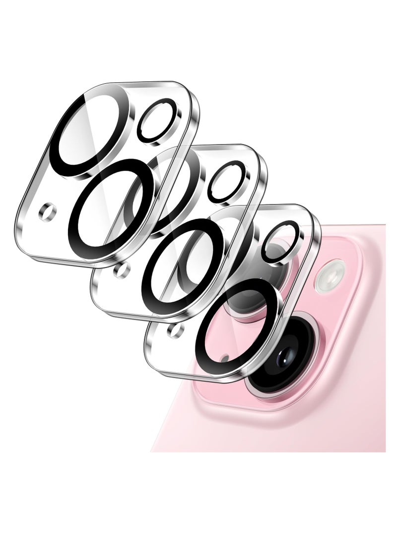 BORTONY - Camera Lens Protector for iPhone 15 6.1-Inch and iPhone 15 Plus 6.7-Inch 9H Tempered Glass Anti-Scratch Case Friendly Does Not Affect Night Shots HD Clear 3-Pack - Image 1