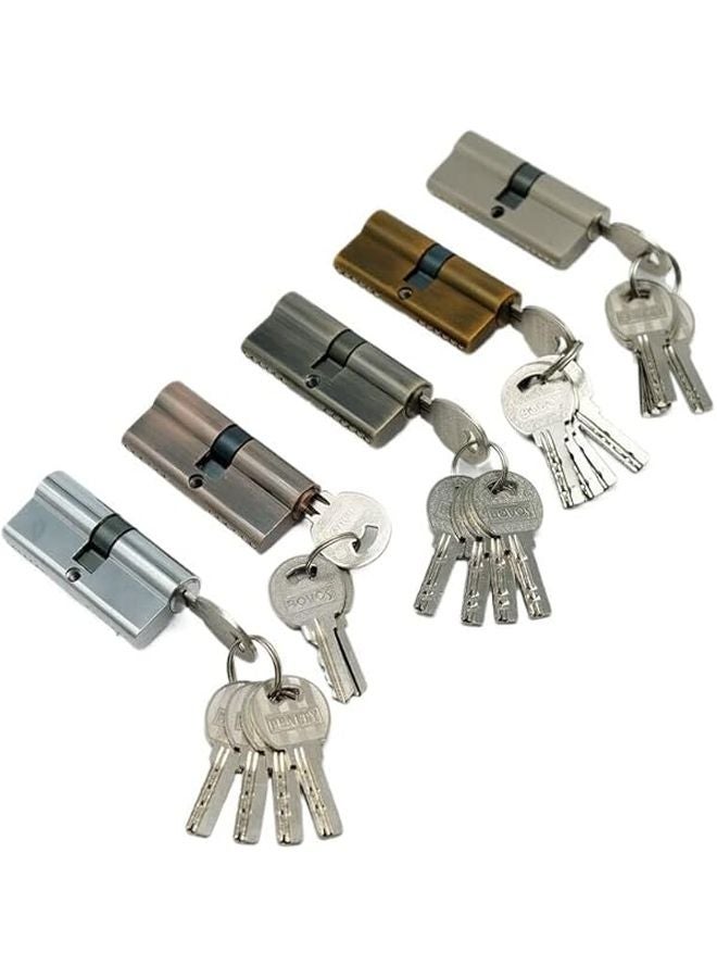 Euro Cylinder Door Lock 70mm 15 Inch Double Key Zinc Alloy Security Lock - Image 1