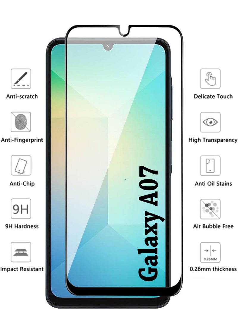 Waldic COMBO OFFER Samsung Galaxy A07 Silicone Case with Tempered Screen Protector | Designed for Samsung Galaxy A07 Case | Slim Flexible Soft Silicone Case Cover with Premium Tempered Glass Screen Protector Fit for Samsung Galaxy A07 - Black/Clear - Image 3