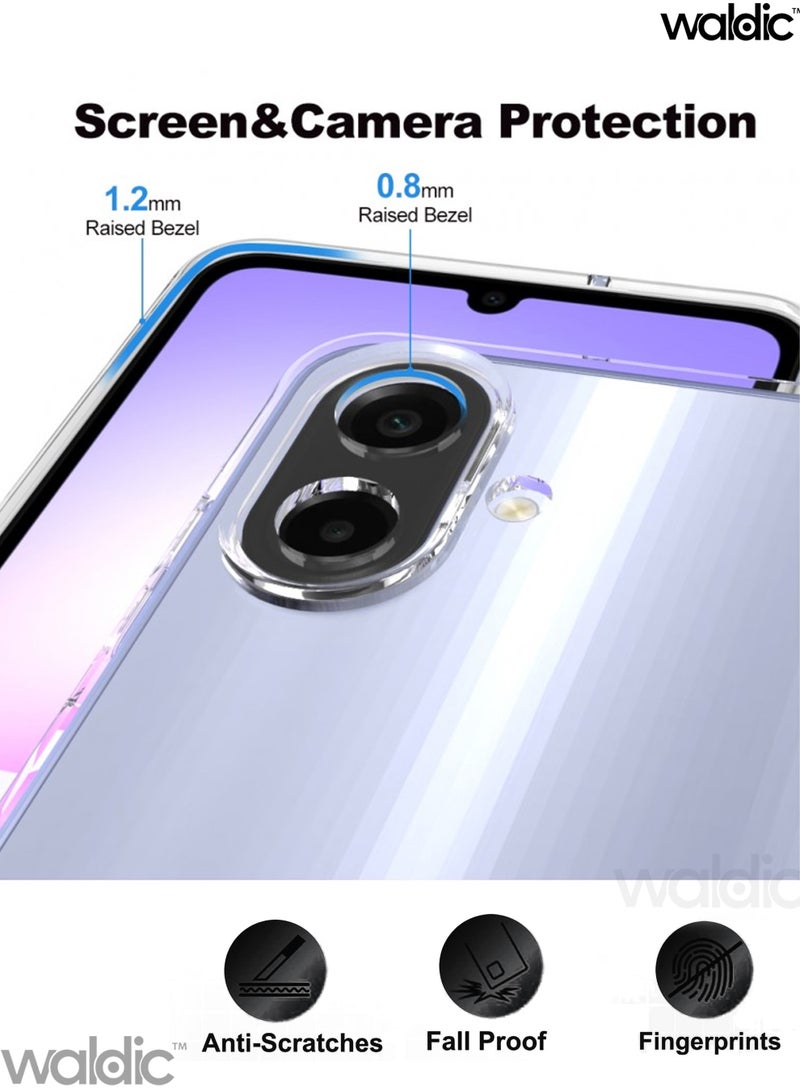 Waldic COMBO OFFER Samsung Galaxy A07 Silicone Case with Tempered Screen Protector | Designed for Samsung Galaxy A07 Case | Slim Flexible Soft Silicone Case Cover with Premium Tempered Glass Screen Protector Fit for Samsung Galaxy A07 - Black/Clear - Image 4