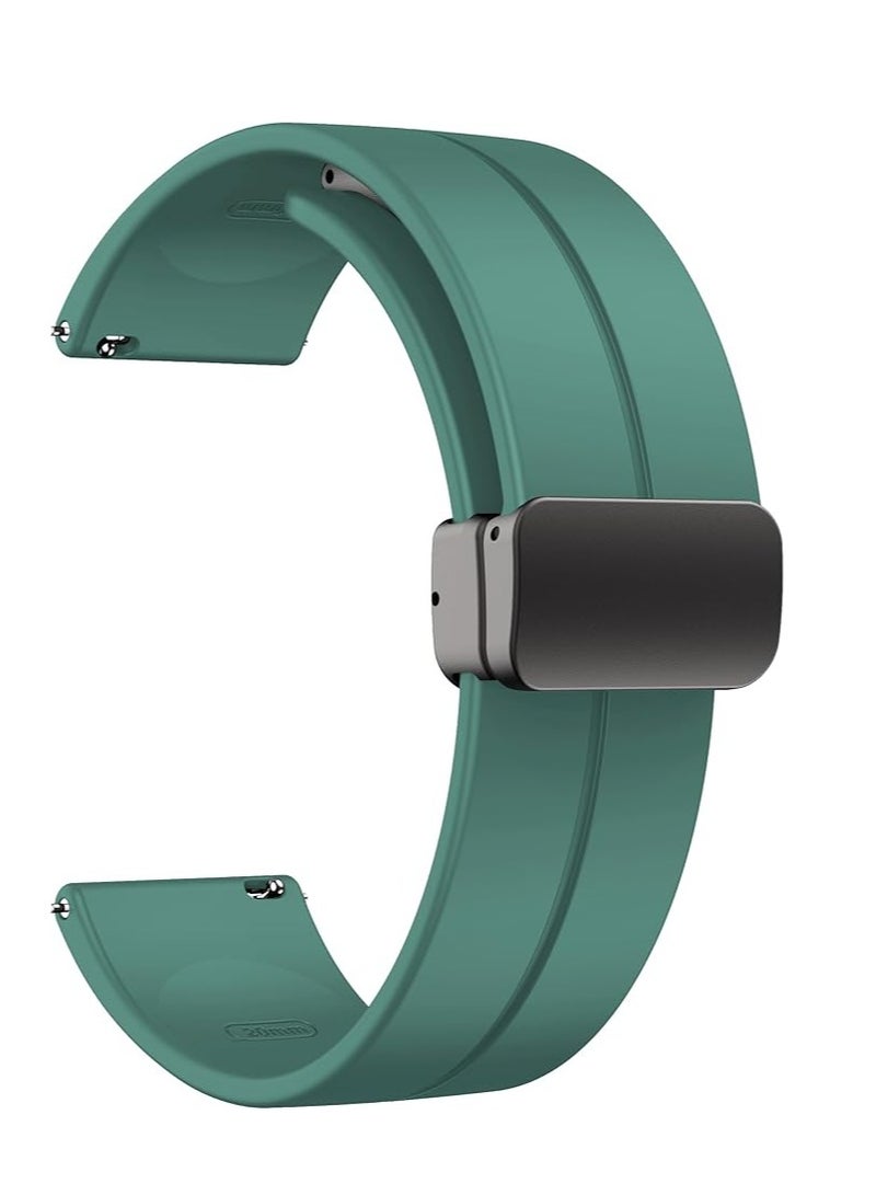 حزام ساعة مغناطيسي 16 ملم 18 ملم 19 ملم 20 ملم 22 ملم سوار ساعة رياضي من السيليكون الناعم للرجال والنساء - Image 1