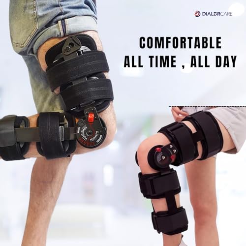 DIALDRCARE Hinged Knee Brace Leg Support Protector Medical Meniscus Tear Recovery Stabilizer (Black) - Image 5