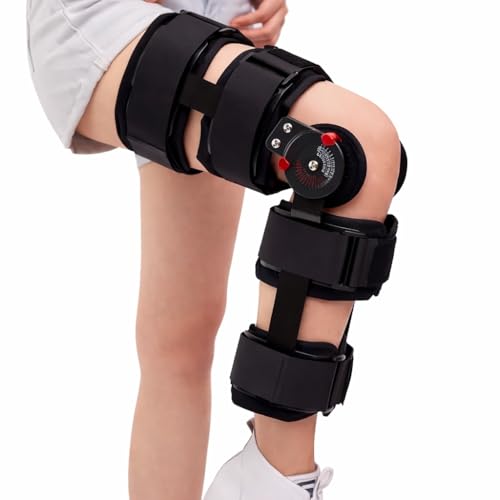 DIALDRCARE Hinged Knee Brace Leg Support Protector Medical Meniscus Tear Recovery Stabilizer (Black) - Image 1
