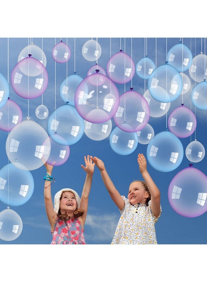 Lewtemi 130 Pcs Transparent Balloons Clear Blue Purple Balloons Under The Sea Party Decorations Clear Bubble Mermaid Party Decoration for Birthday Wedding Supplies (10 Inch, 5 Inch)  - Image 1