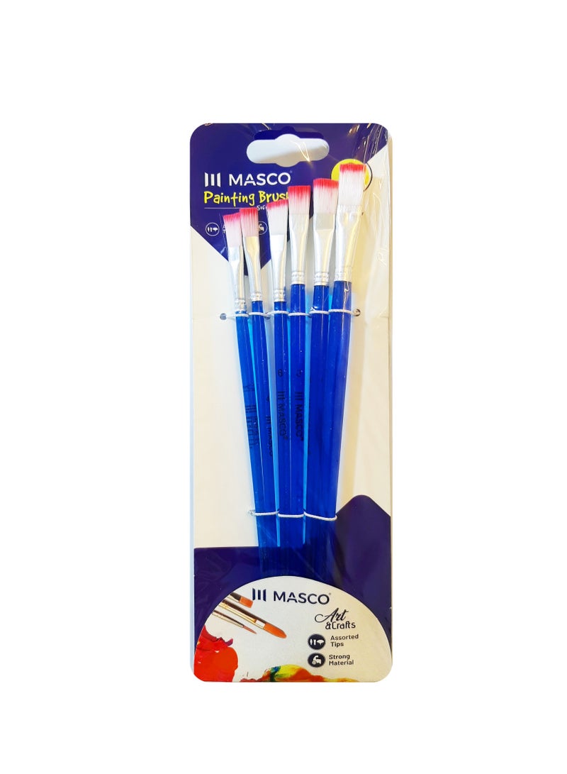 ماسكو مجموعة فرش طلاء بأطراف متنوعة مكونة من 6 قطع