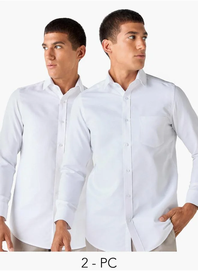 سبلاش فيڤ Set of 2 -Regular Fit Collared Shirt with Chest Pocket