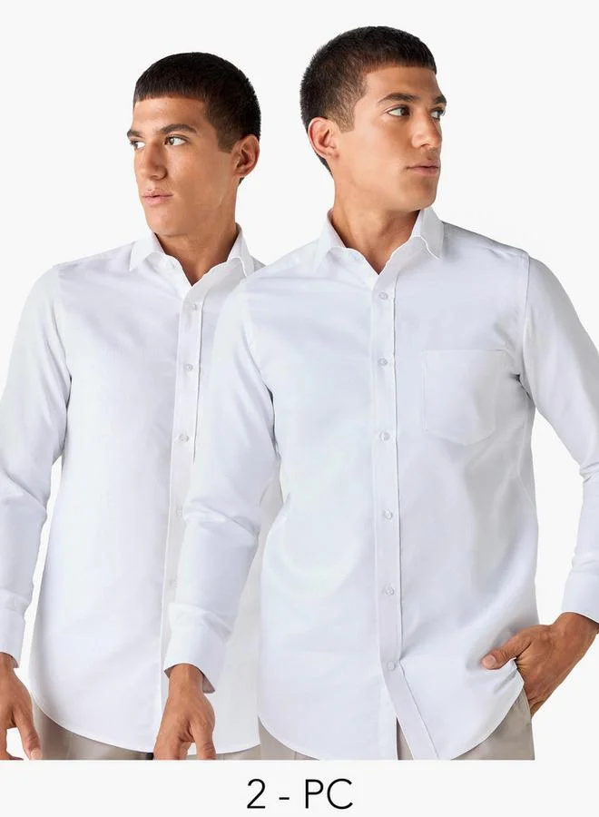 Splash FAV Set of 2 -Regular Fit Collared Shirt with Chest Pocket