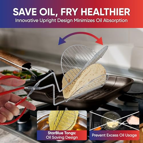 StarBlue Taco Shell Tongs for Frying by StarBlue - 8 Inch Easy-Grip Tool for Making Crispy Taco Shells - Heat-Resistant and Dishwasher Safe - Image 2