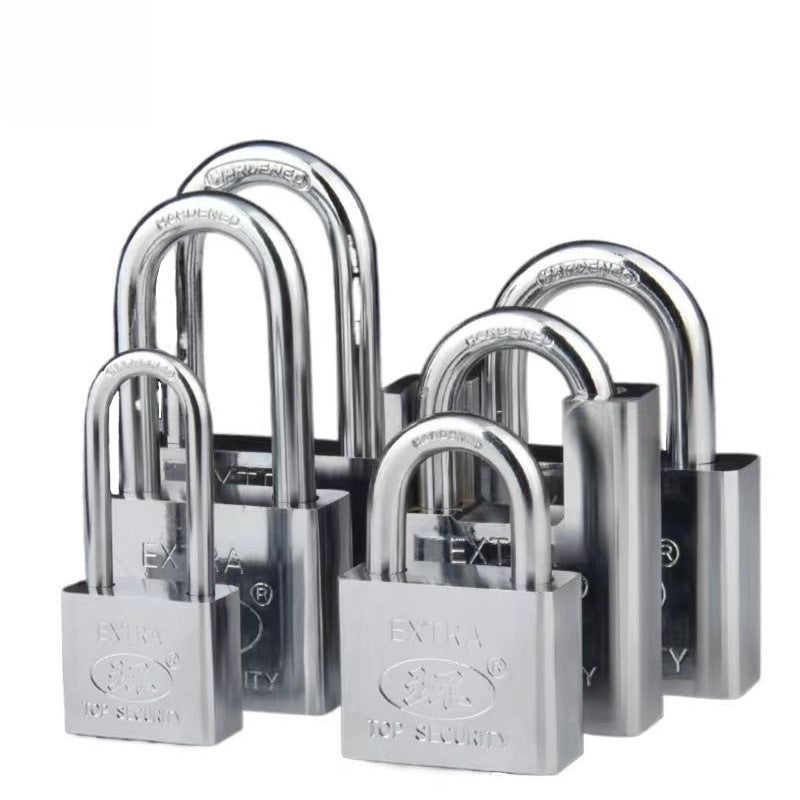 Factory Direct 30mm Padlock Square Beam Stainless-Steel Look Open lock with 1 key (10/box) 