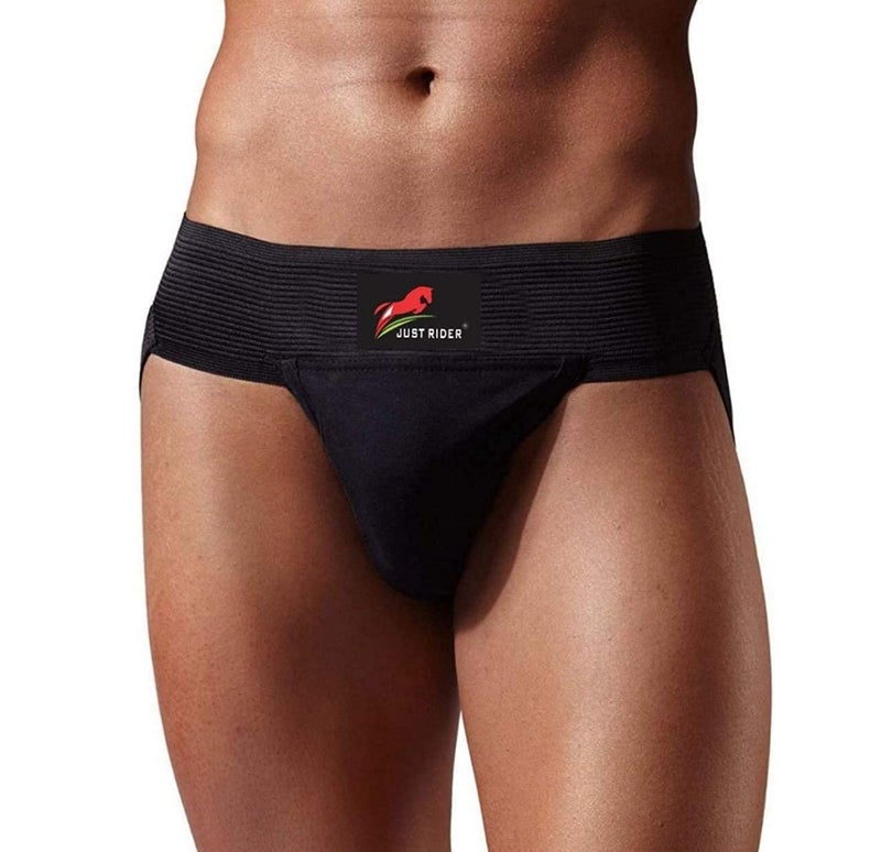 JUST RIDER Men's Synthetic Running Supporter (Black, Large) - Pack of 2 - Image 3